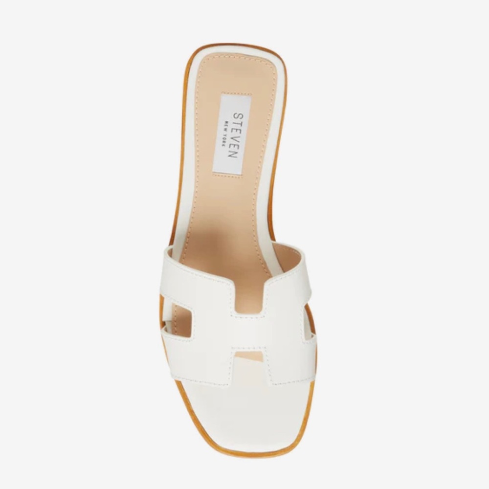 Steven Madden White Leather Hayden Sandal